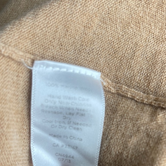 100% Merino Wool Elegant Camel Color Women's Open Cardigan Size Medium - Picture 12 of 12